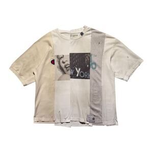 Deconstructed split graphic tee